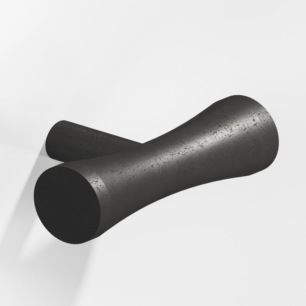 Colonial Bronze Series 540 2" Hourglass Cabinet T-Knob With Straight Post Distressed Satin Black / 2"