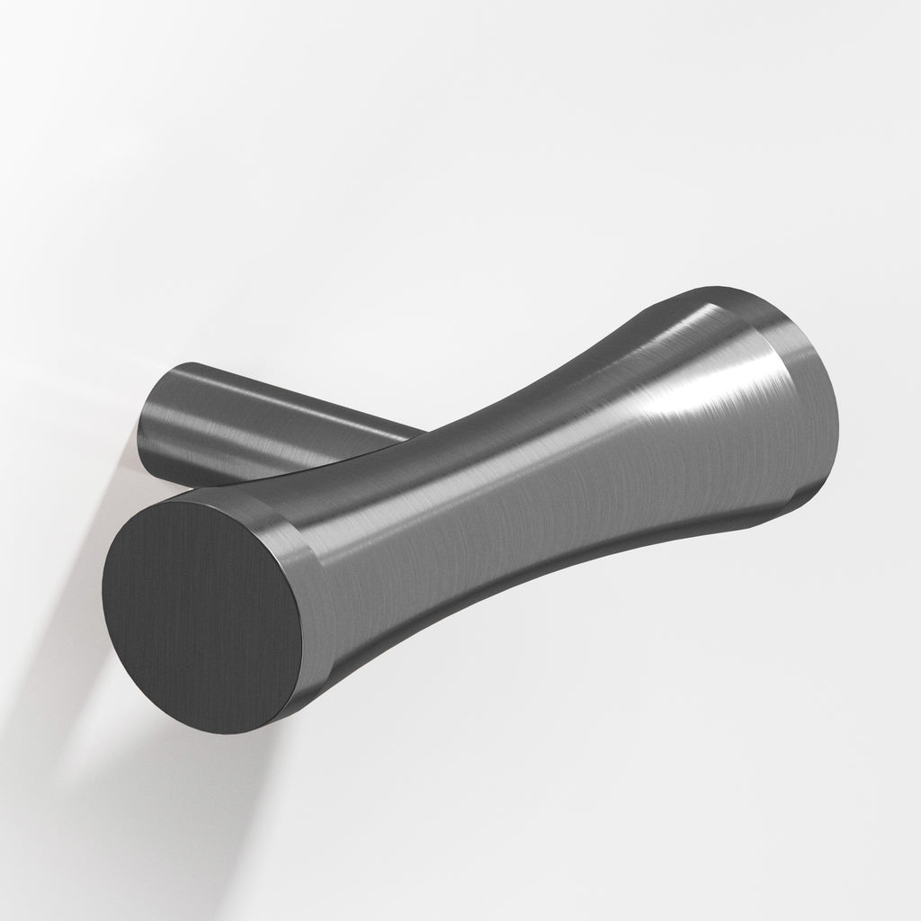 Colonial Bronze Series 540 2" Hourglass Cabinet T-Knob With Straight Post Graphite / 2"