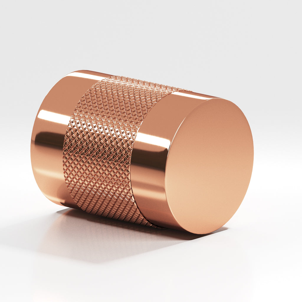 Colonial Bronze Series 560 .75" Round Diamond-Knurled Cabinet Knob Back-To-Back Shower Kit Polished Copper / .75"