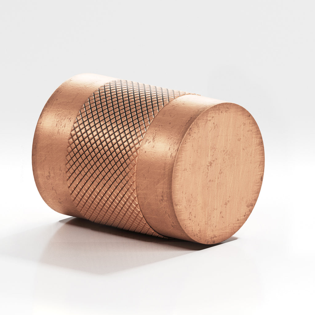 Colonial Bronze Series 560 .75" Round Diamond-Knurled Cabinet Knob Back-To-Back Shower Kit Distressed Antique Copper / .75"