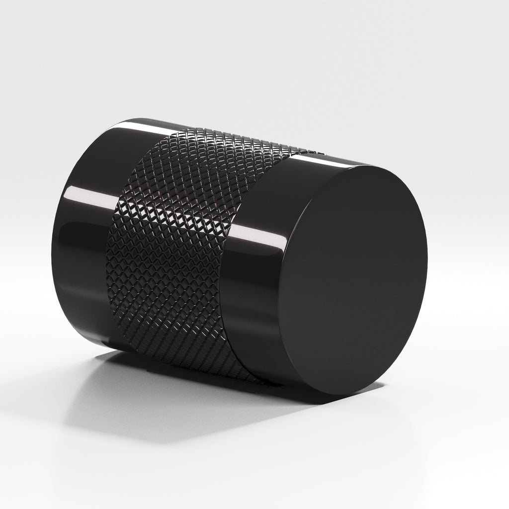 Colonial Bronze Series 560 .75" Round Diamond-Knurled Cabinet Knob Back-To-Back Shower Kit Satin Black / .75"