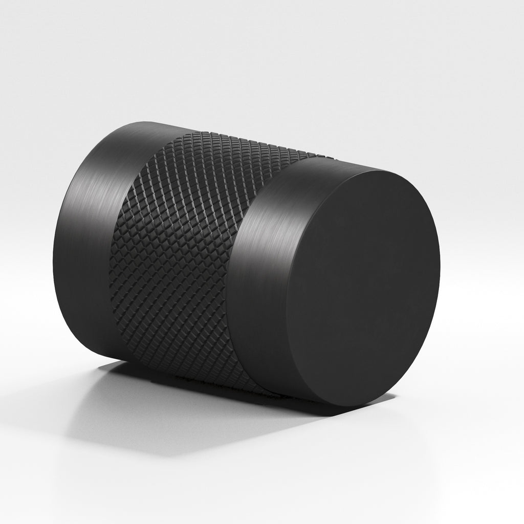 Colonial Bronze Series 560 .75" Round Diamond-Knurled Cabinet Knob Back-To-Back Shower Kit Matte Satin Black / .75"