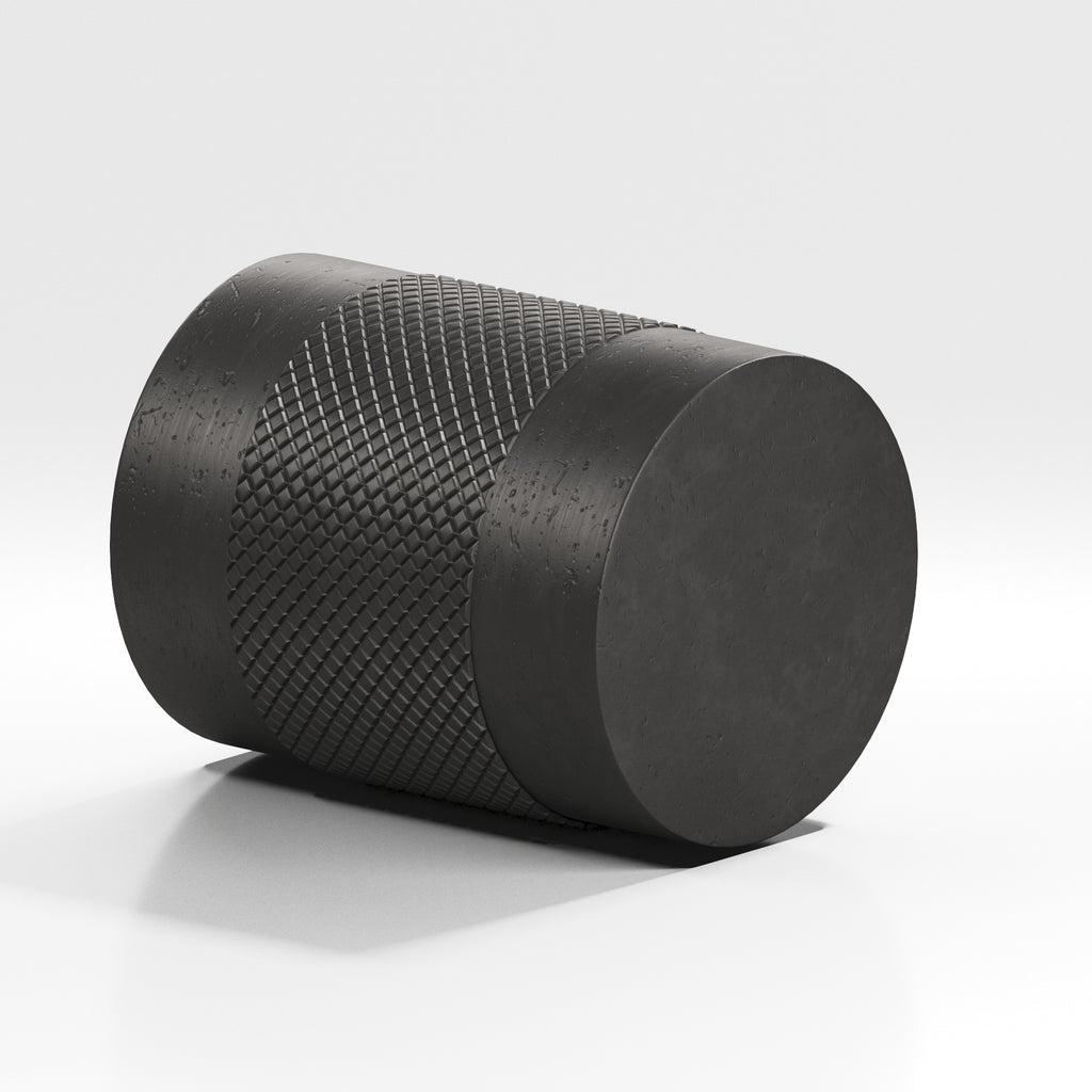 Colonial Bronze Series 560 .75" Round Diamond-Knurled Cabinet Knob Back-To-Back Shower Kit Distressed Satin Black / .75"