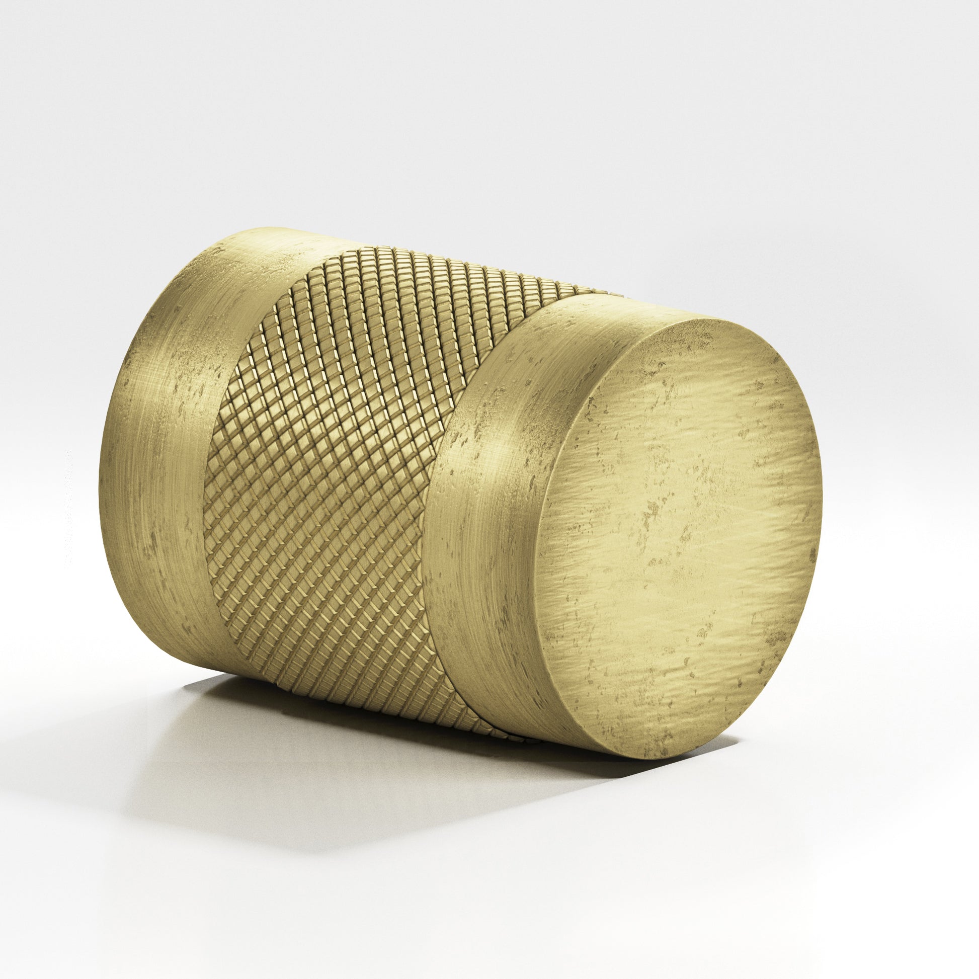 Colonial Bronze Series 560 .75" Round Diamond-Knurled Cabinet Knob Back-To-Back Shower Kit Distressed Antique Brass / .75"