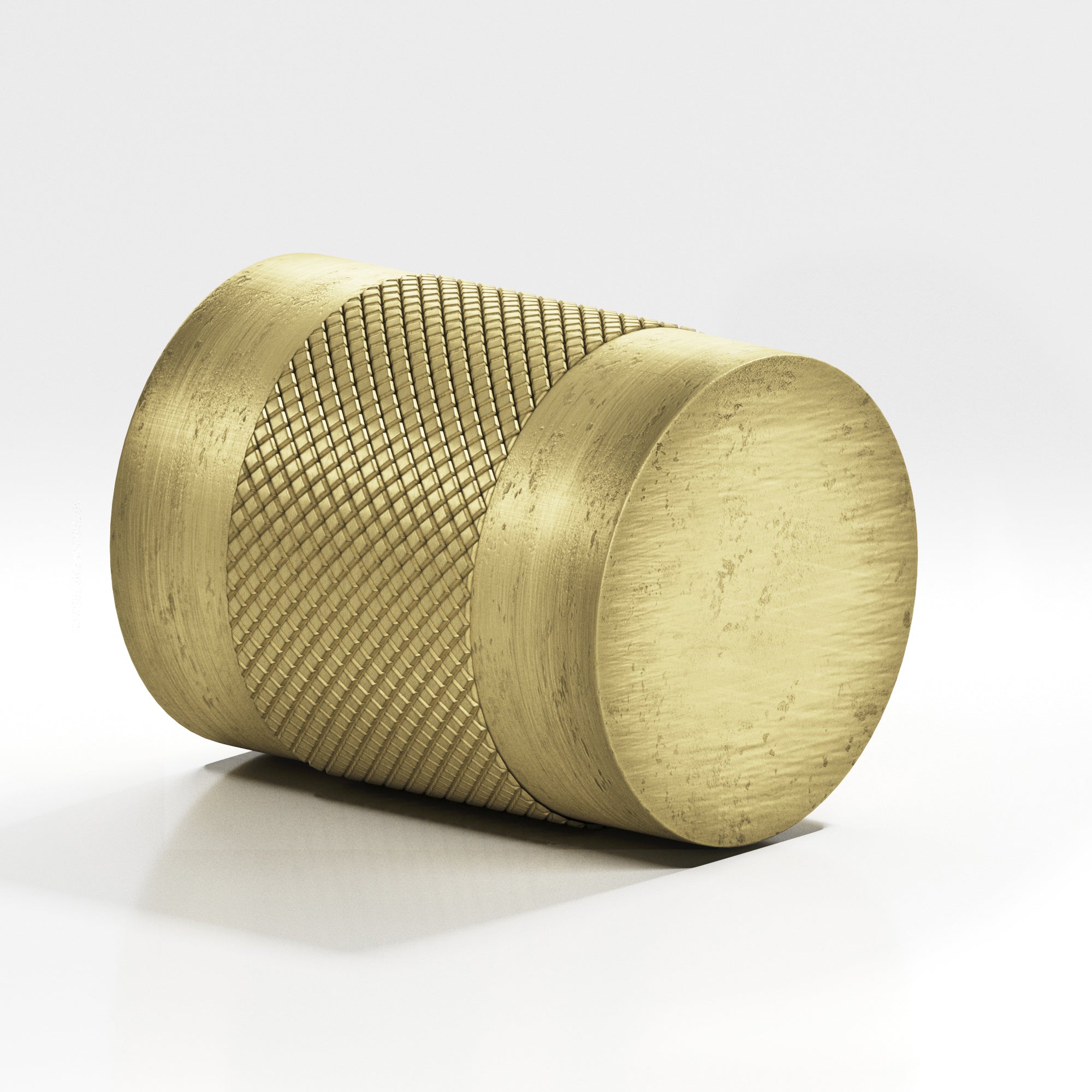 Colonial Bronze Series 560 .75" Round Diamond-Knurled Cabinet Knob Back-To-Back Shower Kit Distressed Antique Brass / .75"