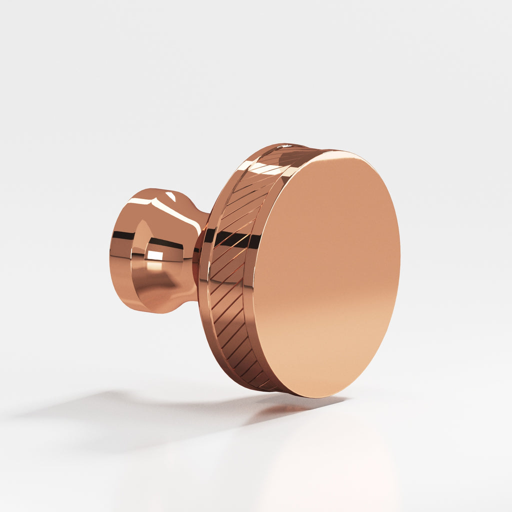Colonial Bronze Series 578 1.25" Round Single-Knurled Sandwich Cabinet Knob Back-To-Back Shower Kit Polished Copper / 1.25"