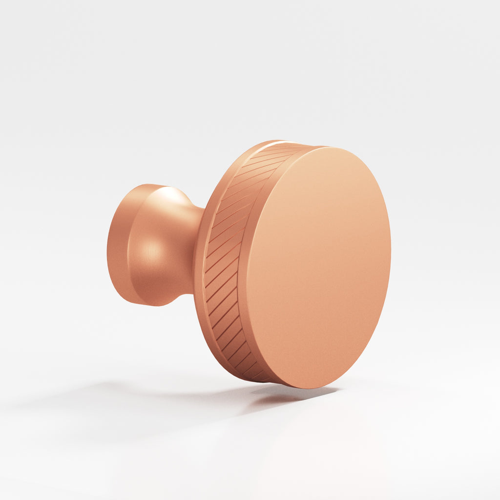 Colonial Bronze Series 578 1.25" Round Single-Knurled Sandwich Cabinet Knob Back-To-Back Shower Kit Matte Satin Copper / 1.25"