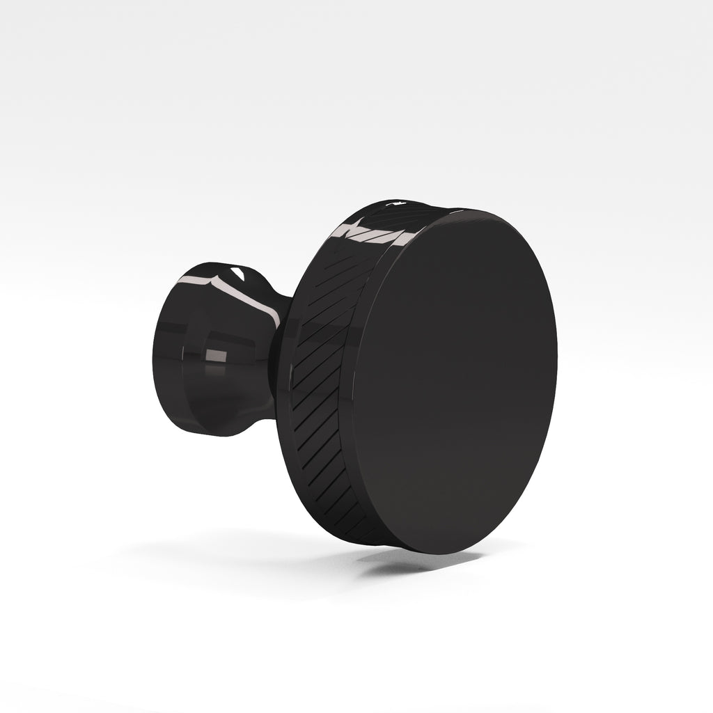 Colonial Bronze Series 578 1.25" Round Single-Knurled Sandwich Cabinet Knob Back-To-Back Shower Kit Satin Black / 1.25"