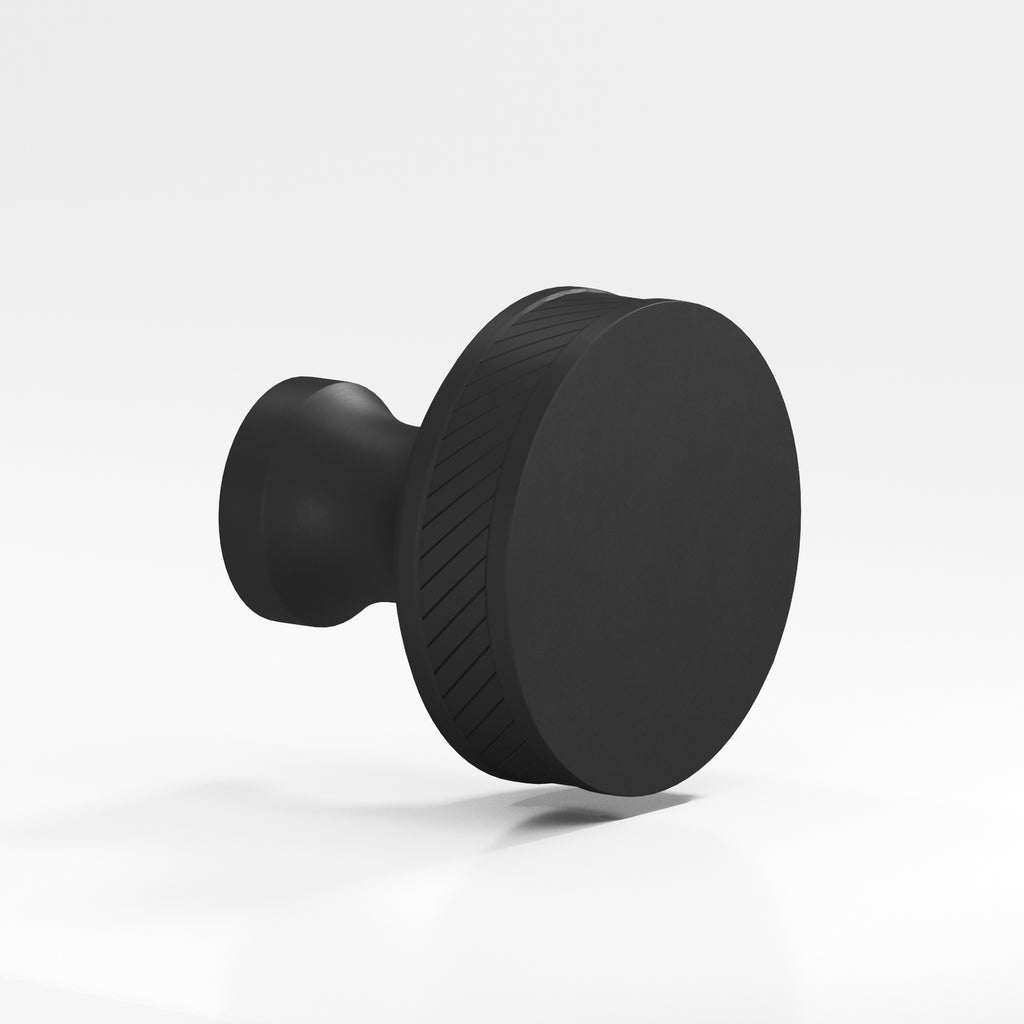 Colonial Bronze Series 578 1.25" Round Single-Knurled Sandwich Cabinet Knob Back-To-Back Shower Kit Matte Satin Black / 1.25"