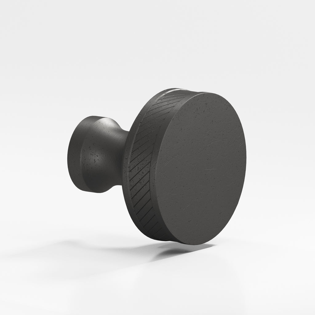 Colonial Bronze Series 578 1.25" Round Single-Knurled Sandwich Cabinet Knob Back-To-Back Shower Kit Distressed Satin Black / 1.25"