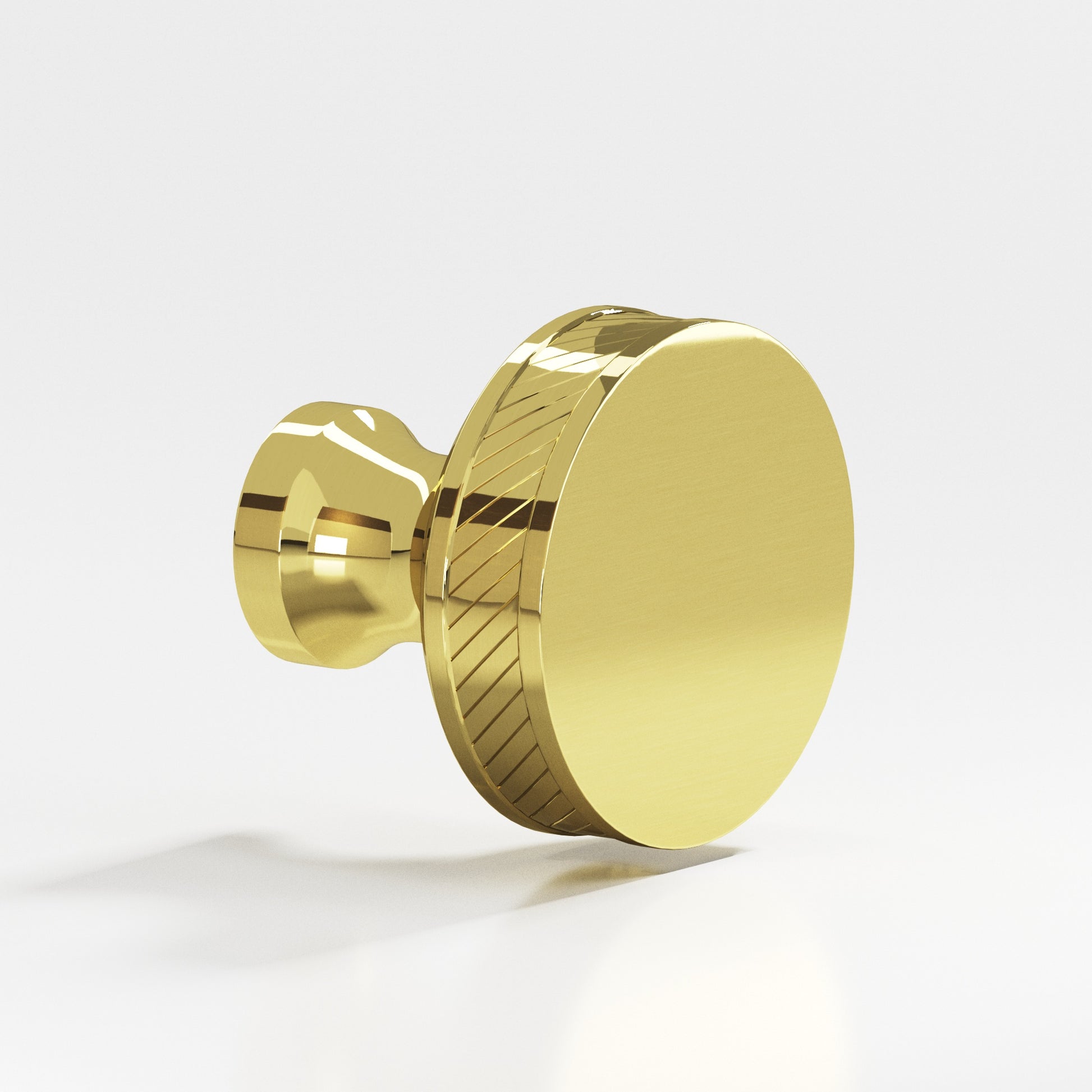Colonial Bronze Series 577 1" Round Single-Knurled Sandwich Cabinet Knob Unlacquered Polished Brass / 1"