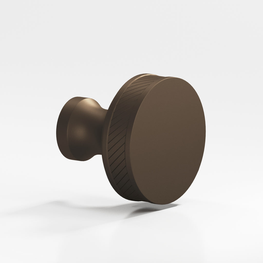Colonial Bronze Series 578 1.25" Round Single-Knurled Sandwich Cabinet Knob Back-To-Back Shower Kit Heritage Bronze / 1.25"