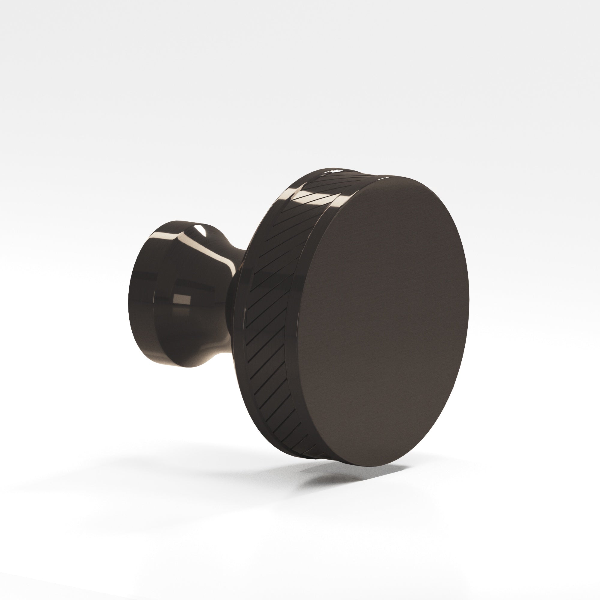 Colonial Bronze Series 577 1" Round Single-Knurled Sandwich Cabinet Knob Dark Statuary Bronze / 1"