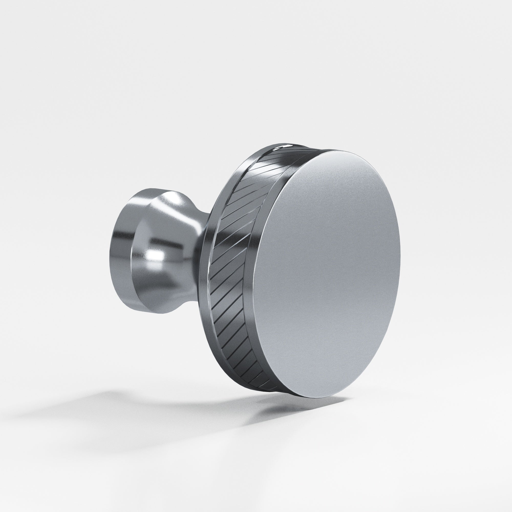 Colonial Bronze Series 577 1" Round Single-Knurled Sandwich Cabinet Knob Satin Chrome / 1"