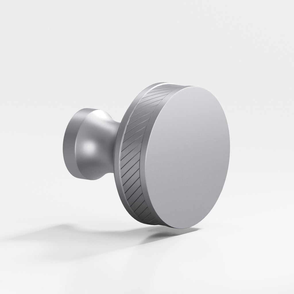 Colonial Bronze Series 578 1.25" Round Single-Knurled Sandwich Cabinet Knob Back-To-Back Shower Kit Matte Satin Chrome / 1.25"