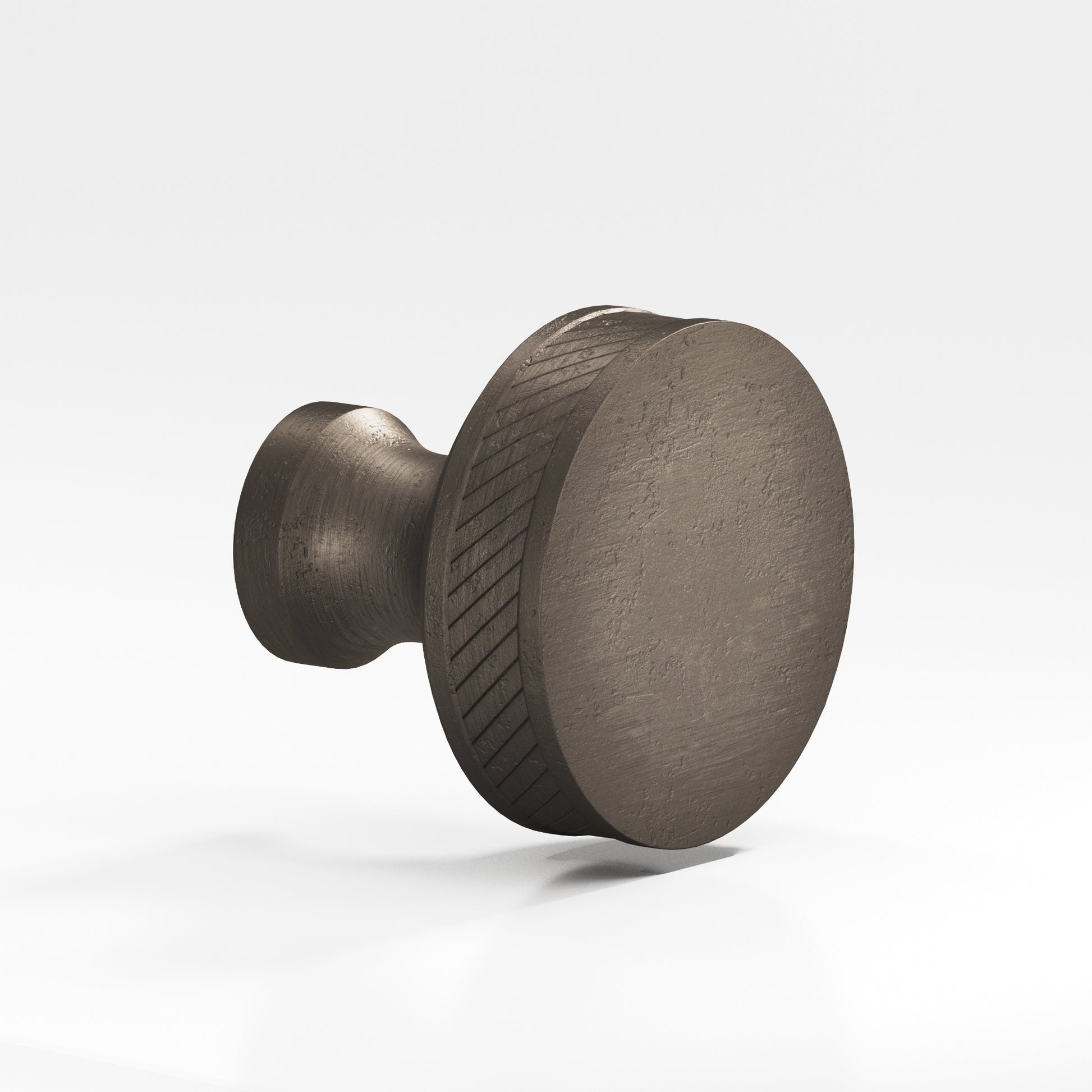 Colonial Bronze Series 577 1" Round Single-Knurled Sandwich Cabinet Knob Distressed Pewter / 1"