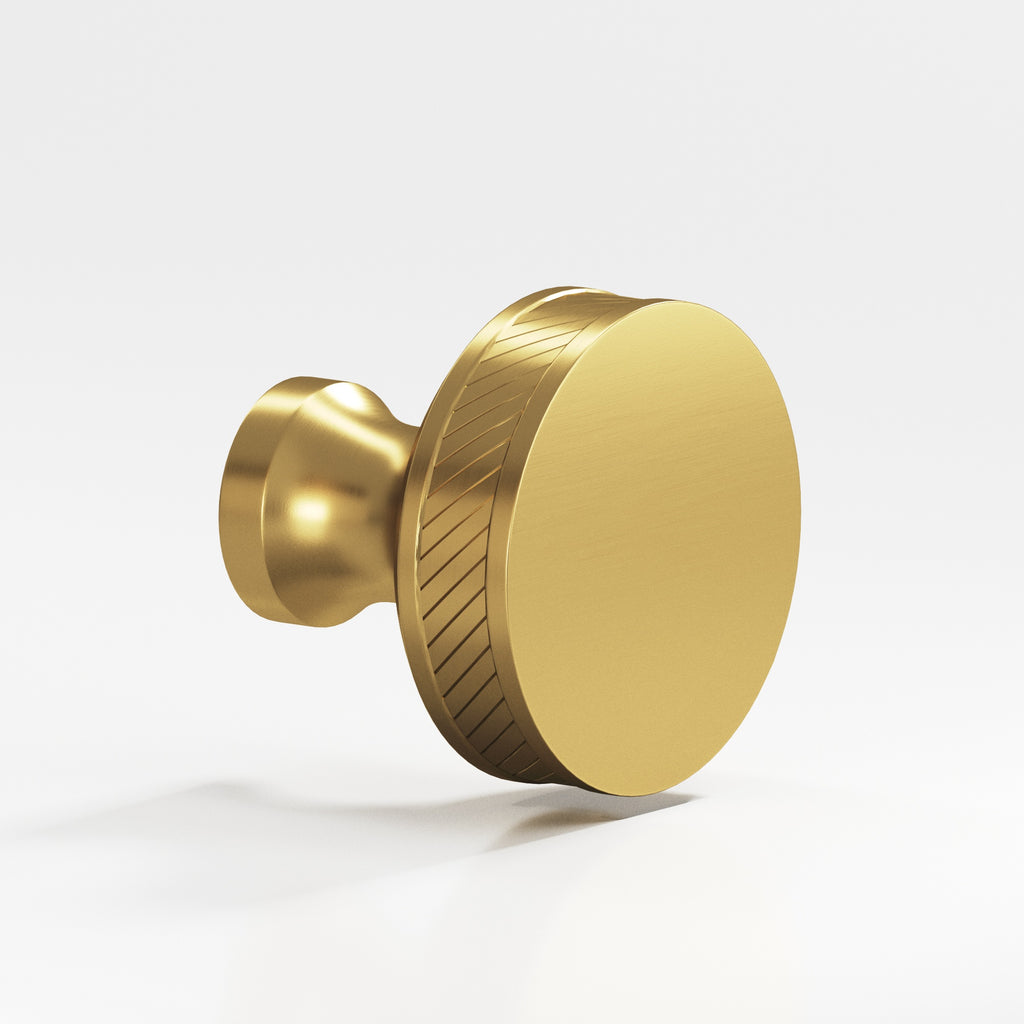 Colonial Bronze Series 578 1.25" Round Single-Knurled Sandwich Cabinet Knob Back-To-Back Shower Kit Unlacquered Satin Brass / 1.25"