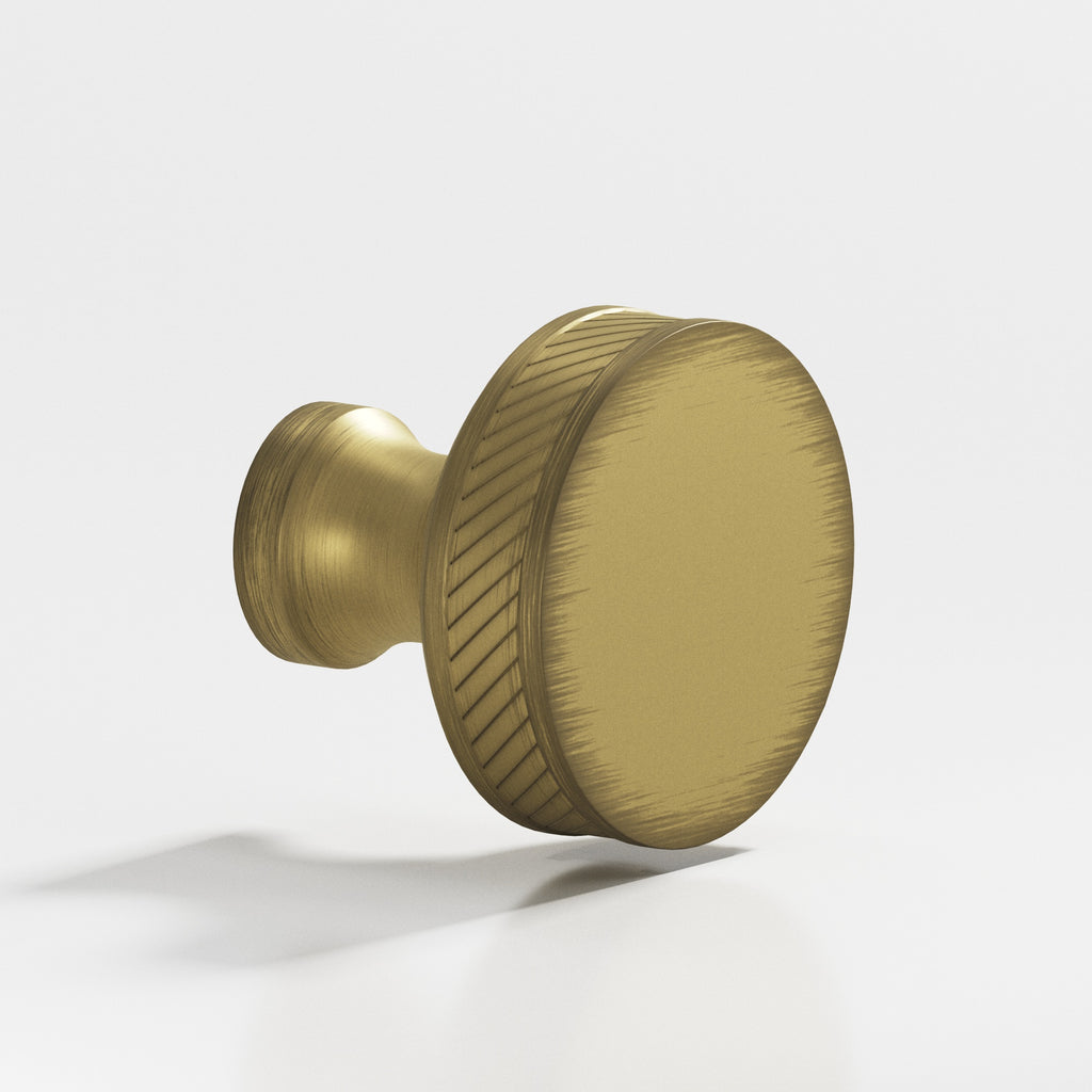 Colonial Bronze Series 578 1.25" Round Single-Knurled Sandwich Cabinet Knob Back-To-Back Shower Kit Matte Antique Satin Brass / 1.25"