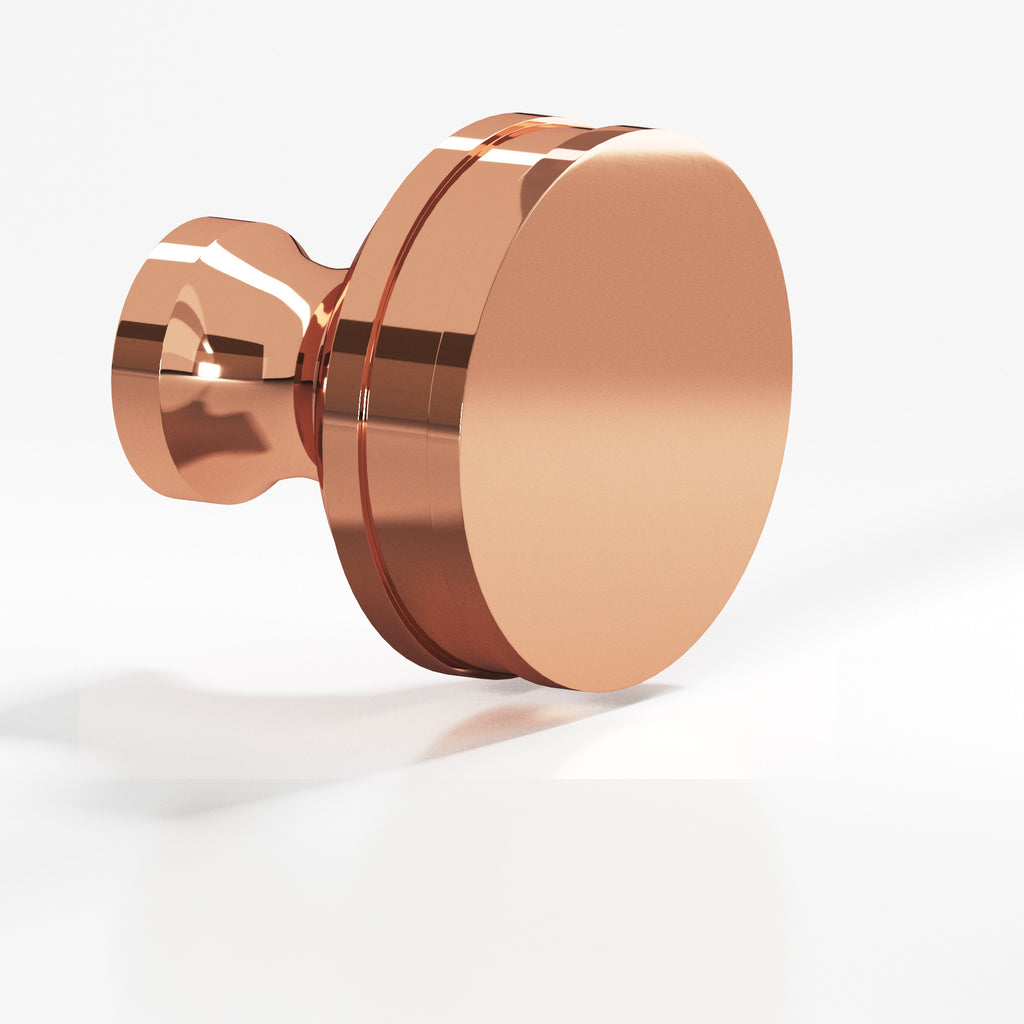 Colonial Bronze Series 581 1.25" Round Smooth Sandwich Cabinet Knob Back-To-Back Shower Kit Polished Copper / 1.25"