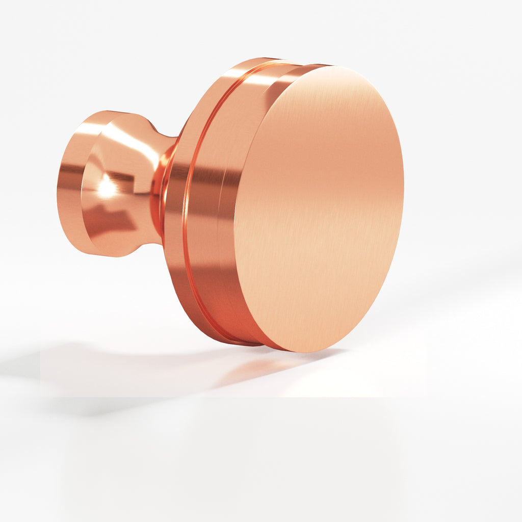 Colonial Bronze Series 581 1.25" Round Smooth Sandwich Cabinet Knob Back-To-Back Shower Kit Satin Copper / 1.25"