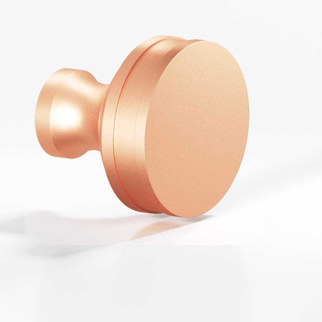 Colonial Bronze Series 581 1.25" Round Smooth Sandwich Cabinet Knob Back-To-Back Shower Kit Matte Satin Copper / 1.25"