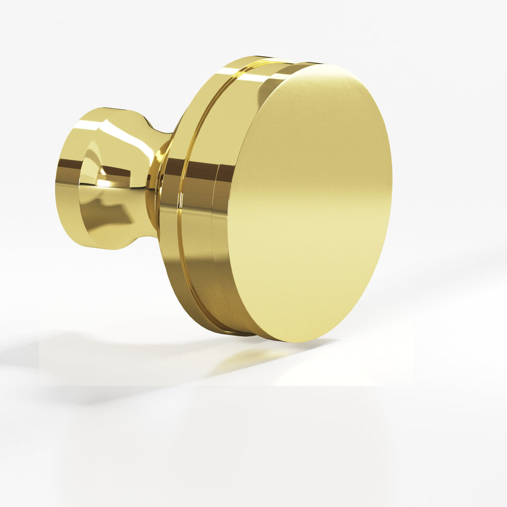 Colonial Bronze Series 581 1.25" Round Smooth Sandwich Cabinet Knob Back-To-Back Shower Kit Polished Brass / 1.25"