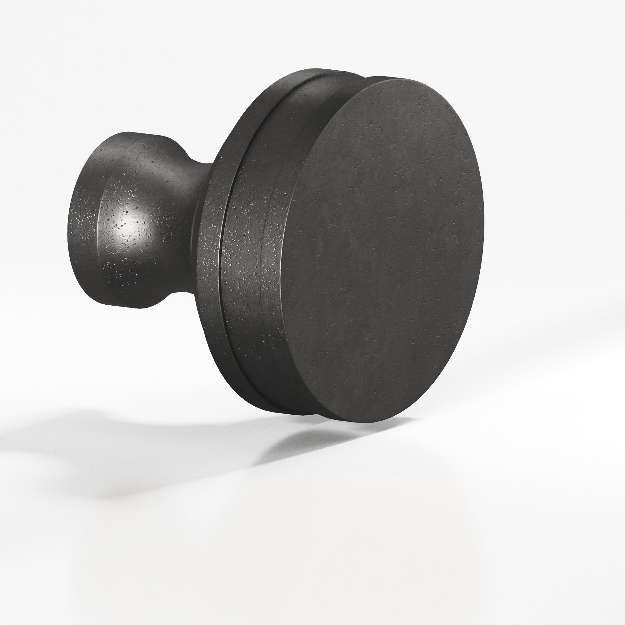 Colonial Bronze Series 581 1.25" Round Smooth Sandwich Cabinet Knob Back-To-Back Shower Kit Distressed Satin Black / 1.25"