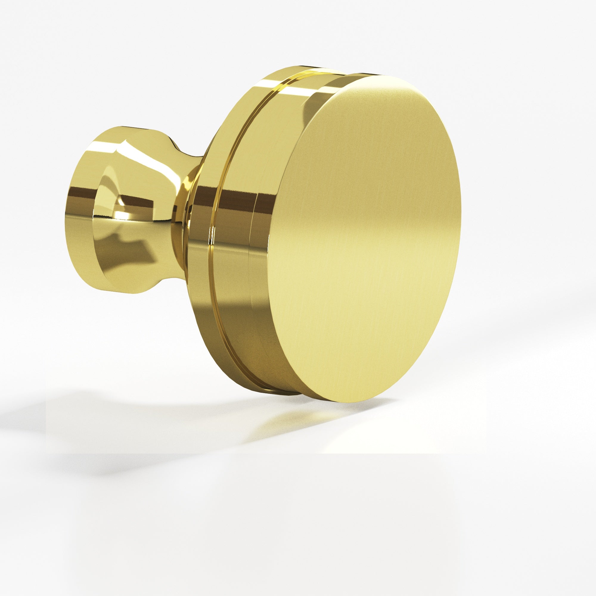 Colonial Bronze Series 581 1.25" Round Smooth Sandwich Cabinet Knob Back-To-Back Shower Kit Unlacquered Polished Brass / 1.25"