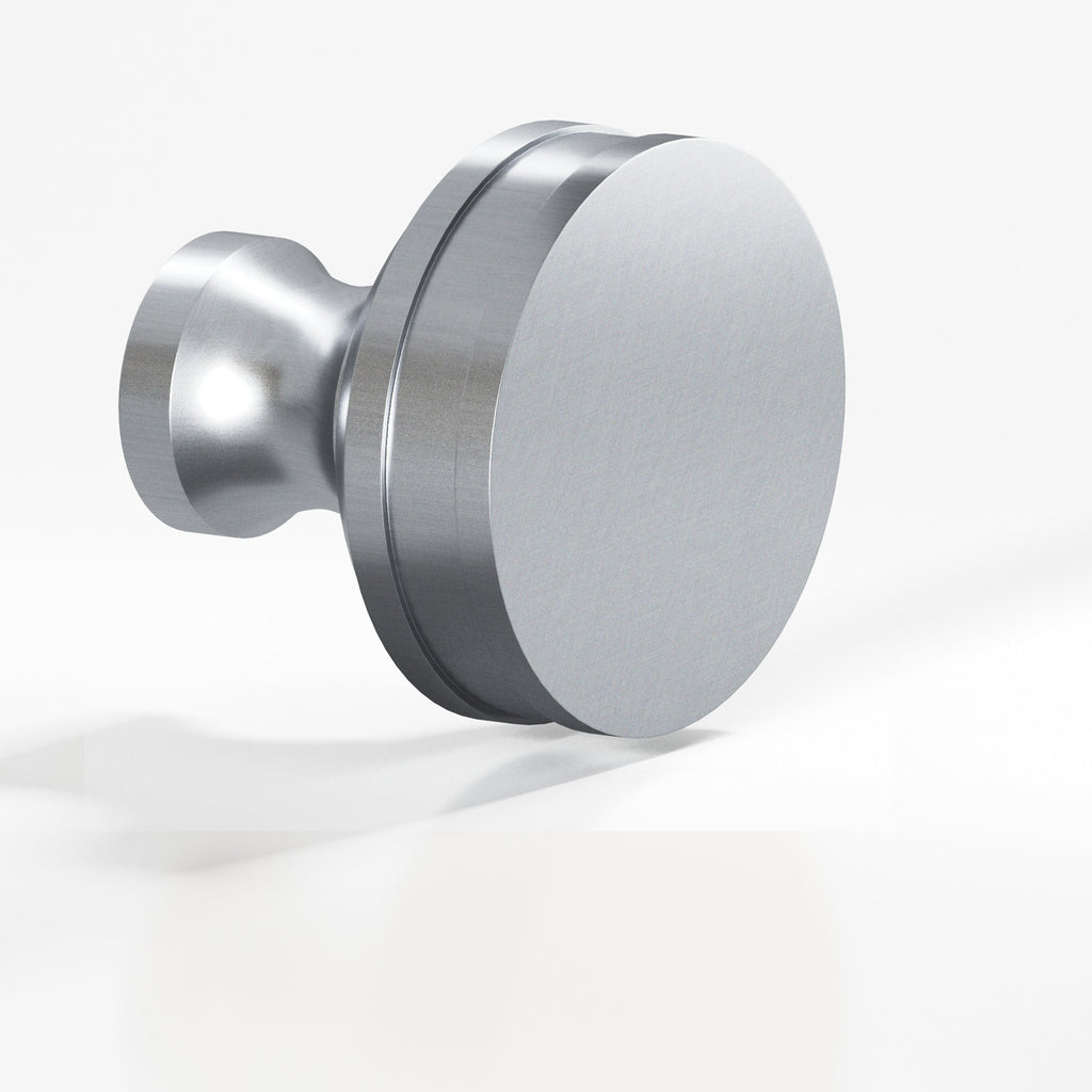 Colonial Bronze Series 581 1.25" Round Smooth Sandwich Cabinet Knob Back-To-Back Shower Kit Satin Chrome / 1.25"