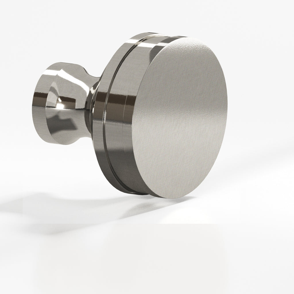 Colonial Bronze Series 582 1.5" Round Smooth Sandwich Cabinet Knob Back-To-Back Shower Kit Nickel Stainless / 1.5"