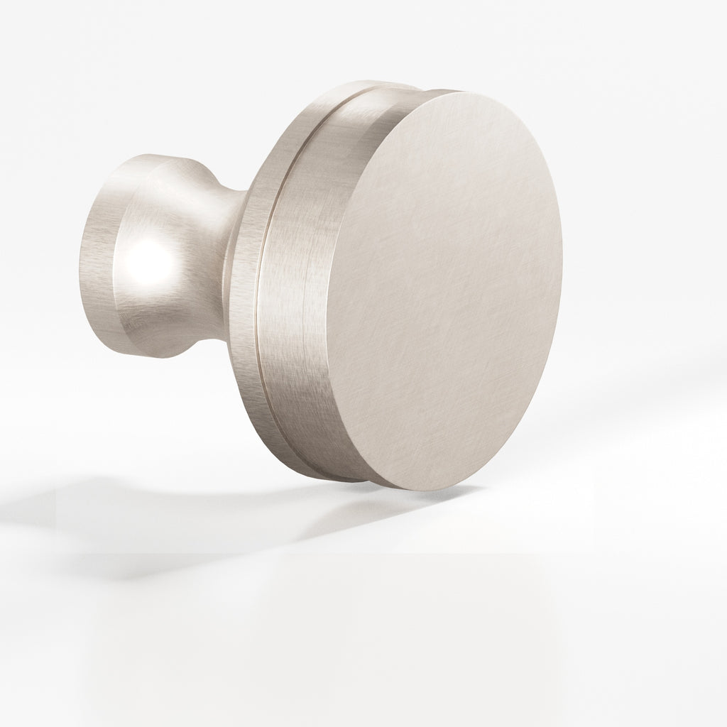 Colonial Bronze Series 581 1.25" Round Smooth Sandwich Cabinet Knob Back-To-Back Shower Kit Matte Satin Nickel / 1.25"