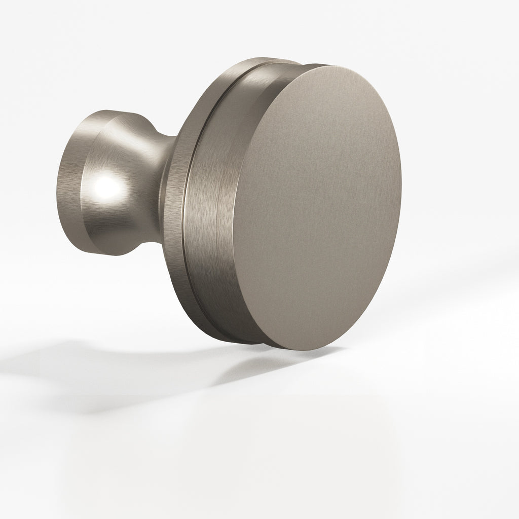 Colonial Bronze Series 582 1.5" Round Smooth Sandwich Cabinet Knob Back-To-Back Shower Kit Matte Pewter / 1.5"