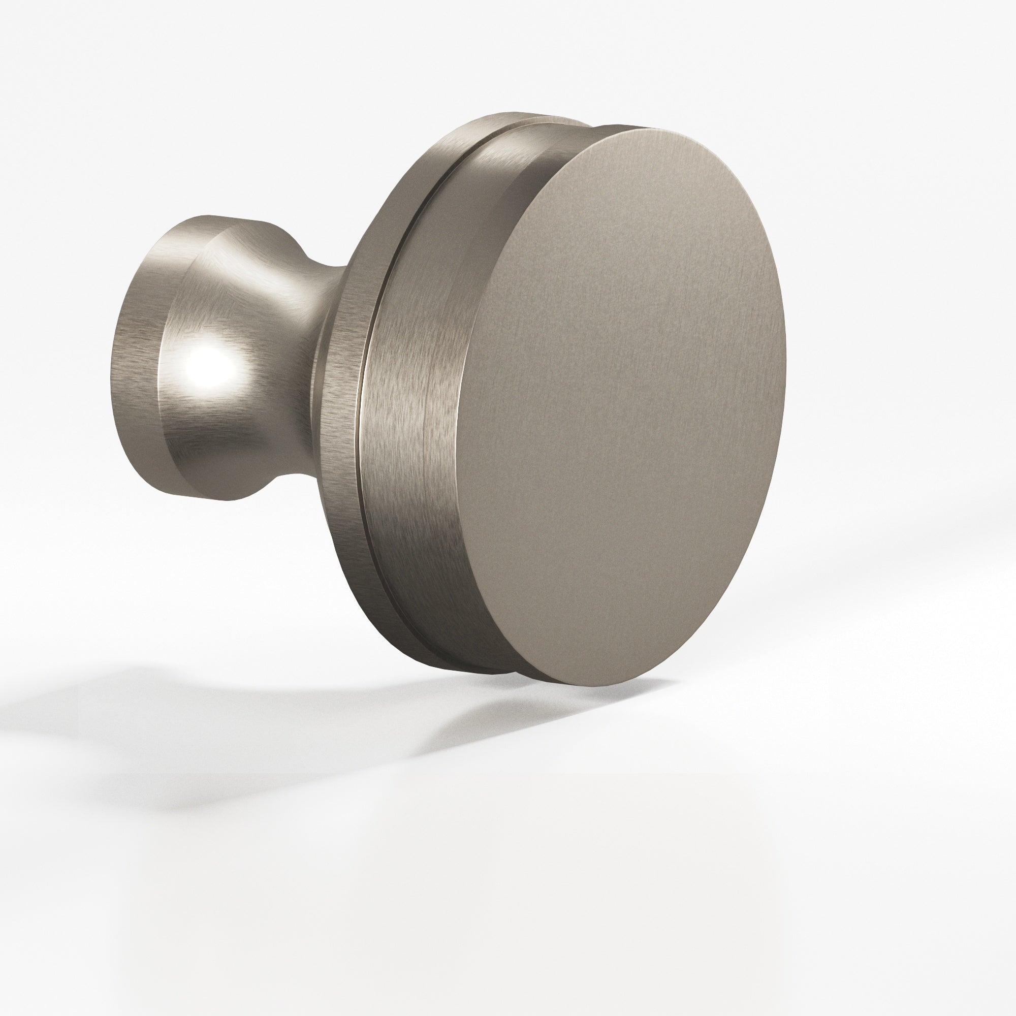 Colonial Bronze Series 581 1.25" Round Smooth Sandwich Cabinet Knob Back-To-Back Shower Kit Matte Pewter / 1.25"