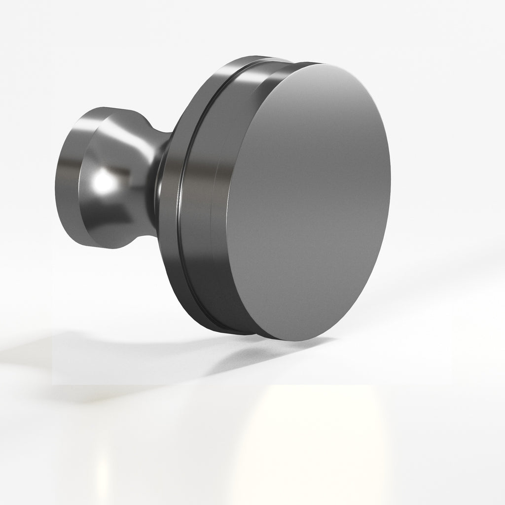 Colonial Bronze Series 581 1.25" Round Smooth Sandwich Cabinet Knob Back-To-Back Shower Kit Graphite / 1.25"