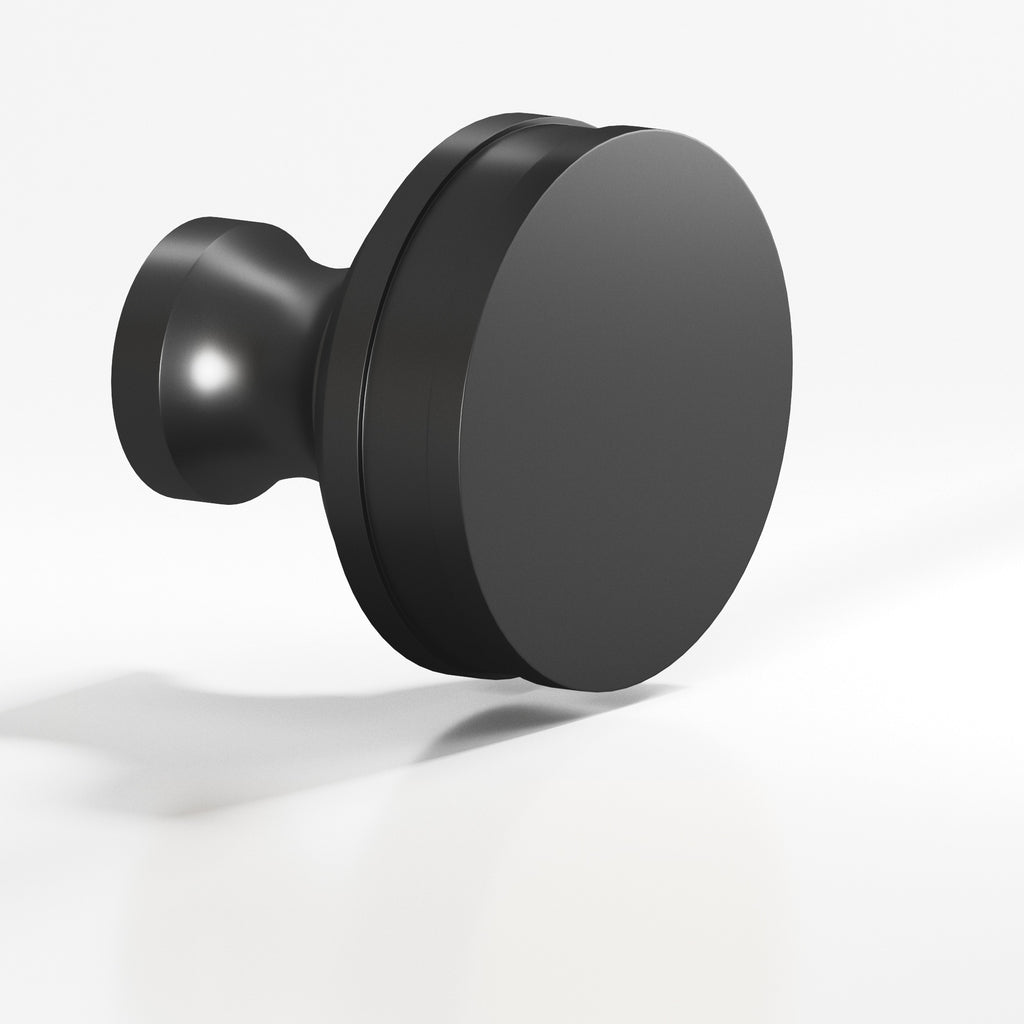 Colonial Bronze Series 581 1.25" Round Smooth Sandwich Cabinet Knob Back-To-Back Shower Kit Matte Graphite / 1.25"