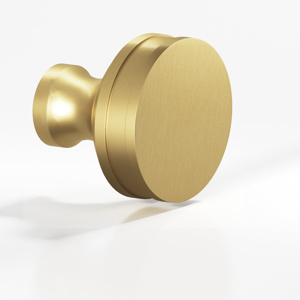 Colonial Bronze Series 581 1.25" Round Smooth Sandwich Cabinet Knob Back-To-Back Shower Kit Unlacquered Satin Brass / 1.25"