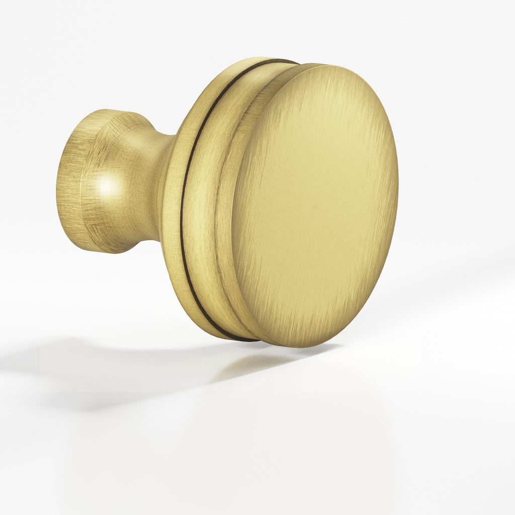 Colonial Bronze Series 582 1.5" Round Smooth Sandwich Cabinet Knob Back-To-Back Shower Kit Matte Antique Satin Brass / 1.5"