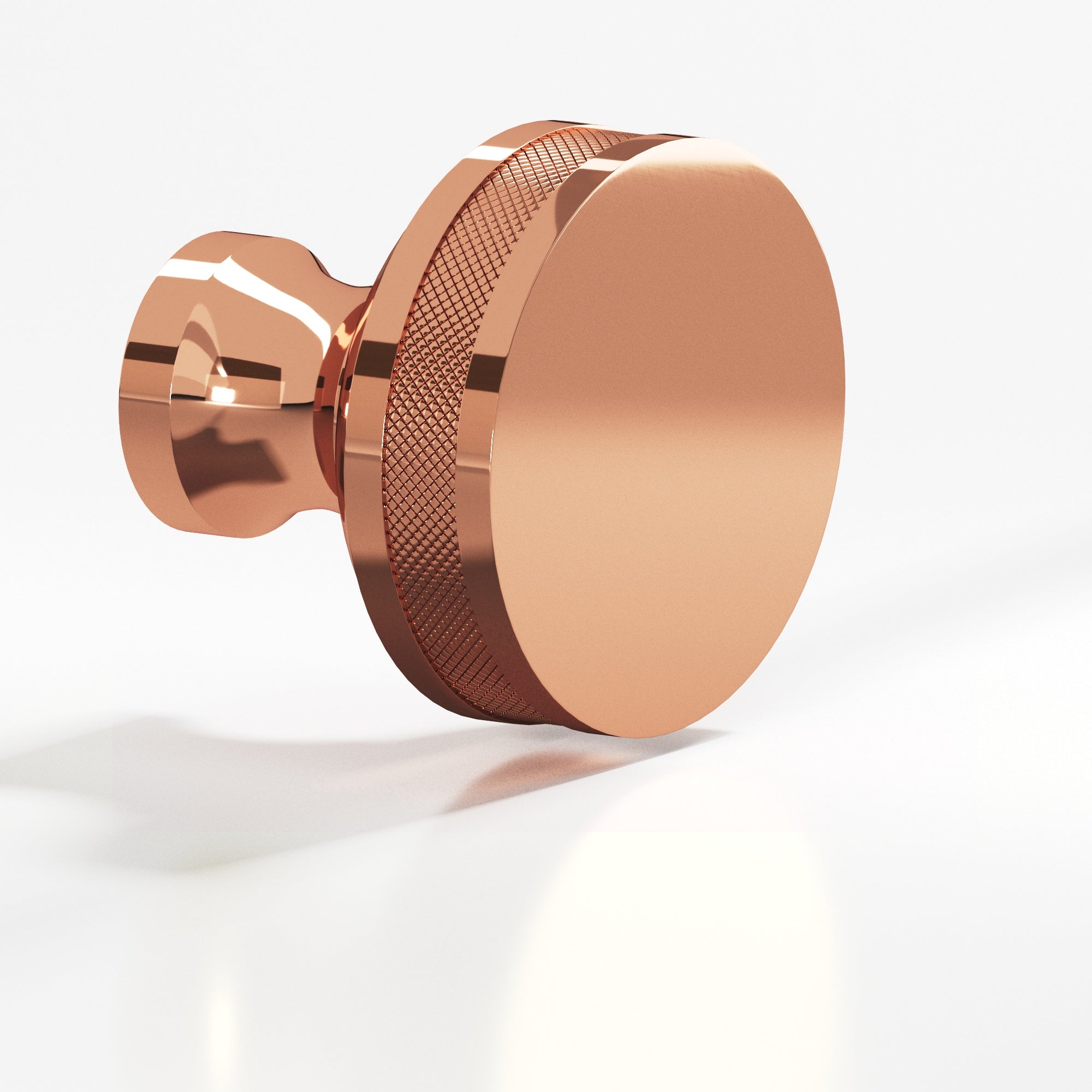 Colonial Bronze Series 587 1.25" Round Diamond-Knurled Sandwich Cabinet Knob Back-To-Back Shower Kit Polished Copper / 1.25"