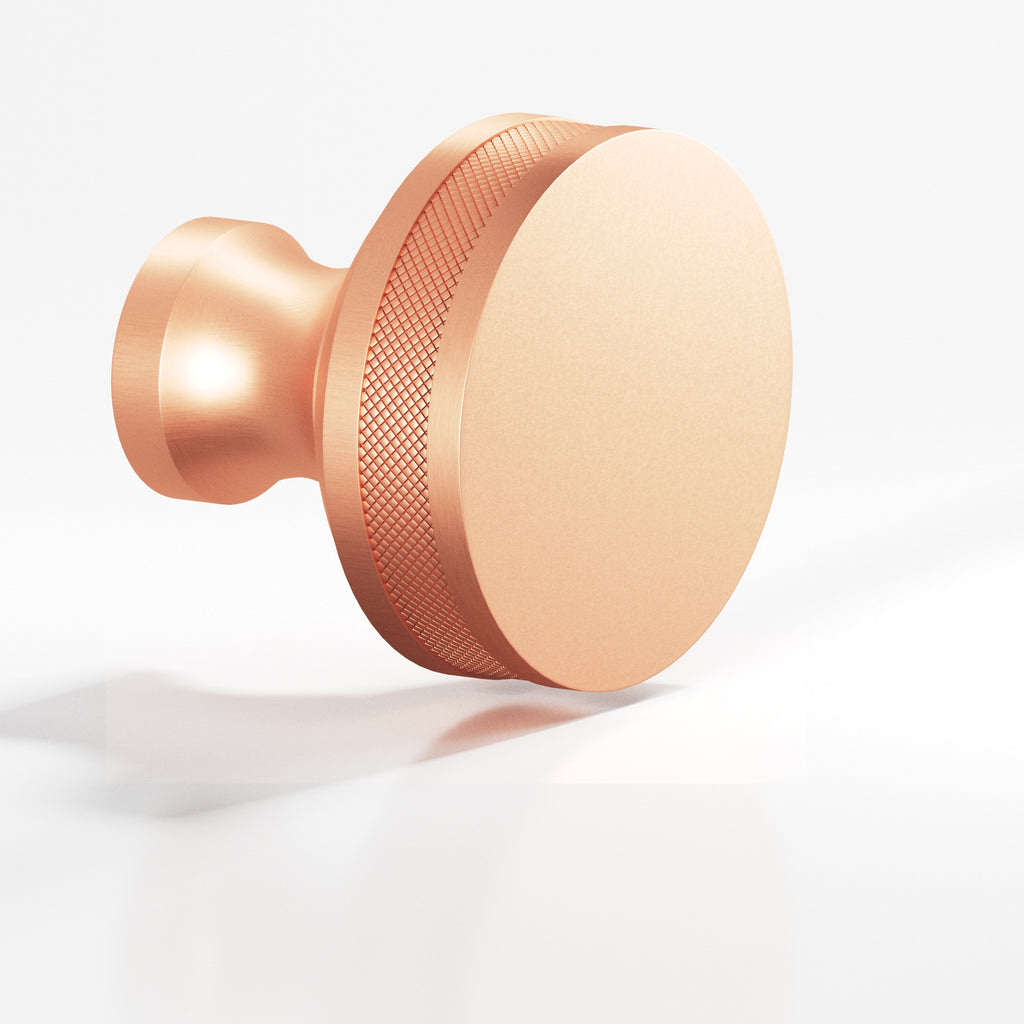 Colonial Bronze Series 586 1" Round Diamond-Knurled Sandwich Cabinet Knob Matte Satin Copper / 1"