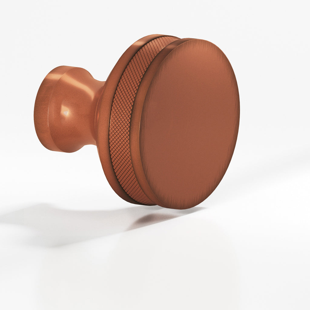 Colonial Bronze Series 586 1" Round Diamond-Knurled Sandwich Cabinet Knob Matte Antique Copper / 1"