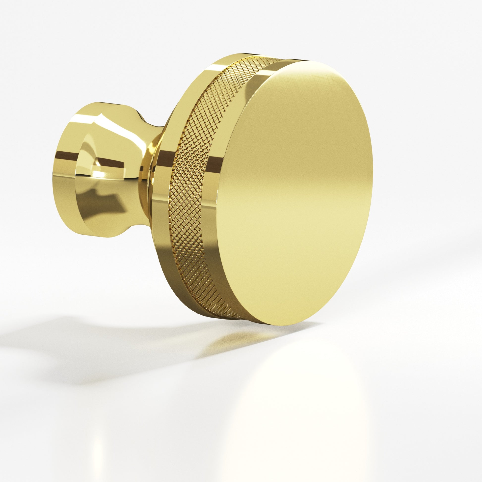 Colonial Bronze Series 586 1" Round Diamond-Knurled Sandwich Cabinet Knob Polished Brass / 1"