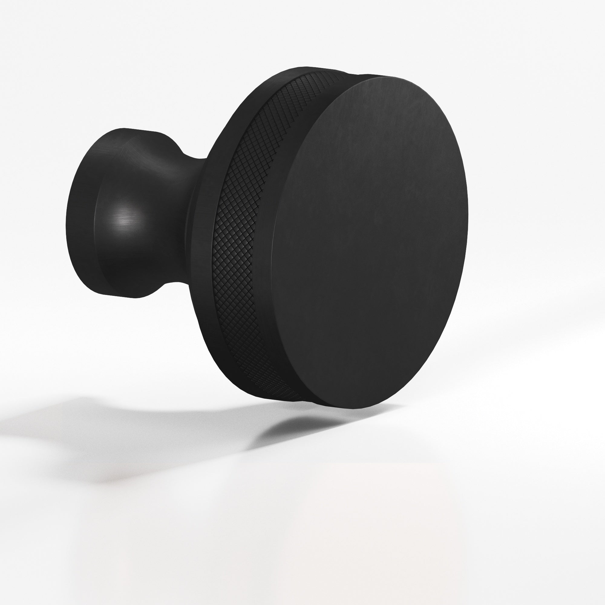 Colonial Bronze Series 586 1" Round Diamond-Knurled Sandwich Cabinet Knob Matte Satin Black / 1"