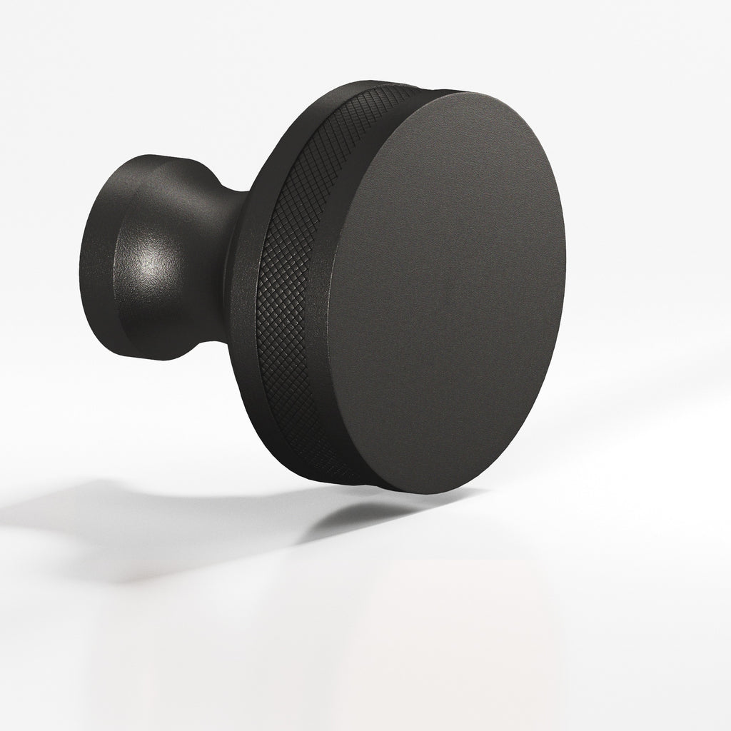 Colonial Bronze Series 587 1.25" Round Diamond-Knurled Sandwich Cabinet Knob Back-To-Back Shower Kit Frost Black™ / 1.25"