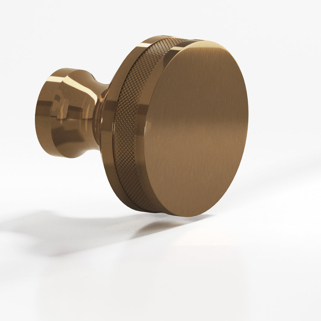 Colonial Bronze Series 586 1" Round Diamond-Knurled Sandwich Cabinet Knob Light Statuary Bronze / 1"