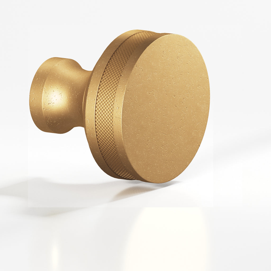 Colonial Bronze Series 586 1" Round Diamond-Knurled Sandwich Cabinet Knob Distressed Light Statuary Bronze / 1"