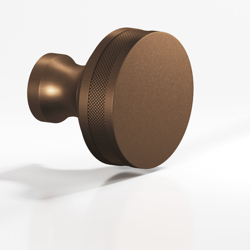 Colonial Bronze Series 586 1" Round Diamond-Knurled Sandwich Cabinet Knob Matte Oil Rubbed Bronze / 1"
