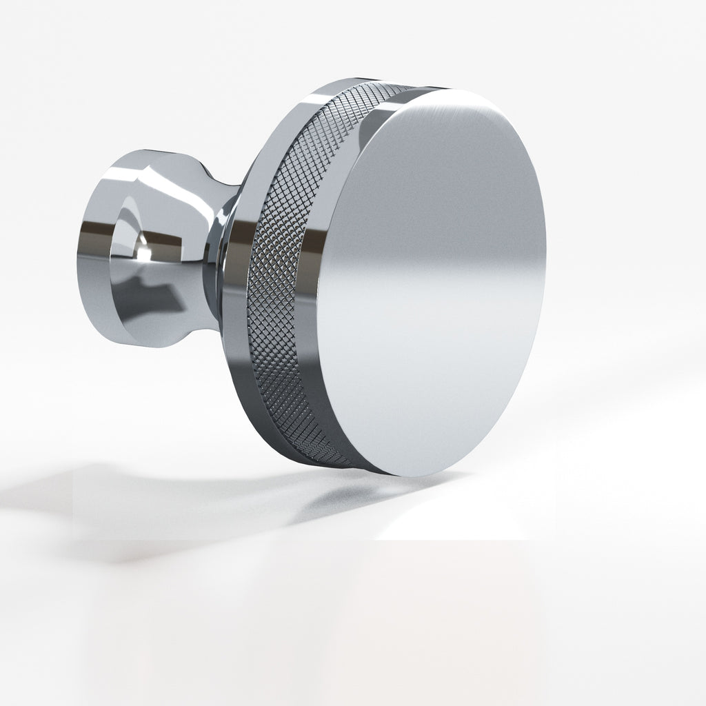 Colonial Bronze Series 586 1" Round Diamond-Knurled Sandwich Cabinet Knob Polished Chrome / 1"