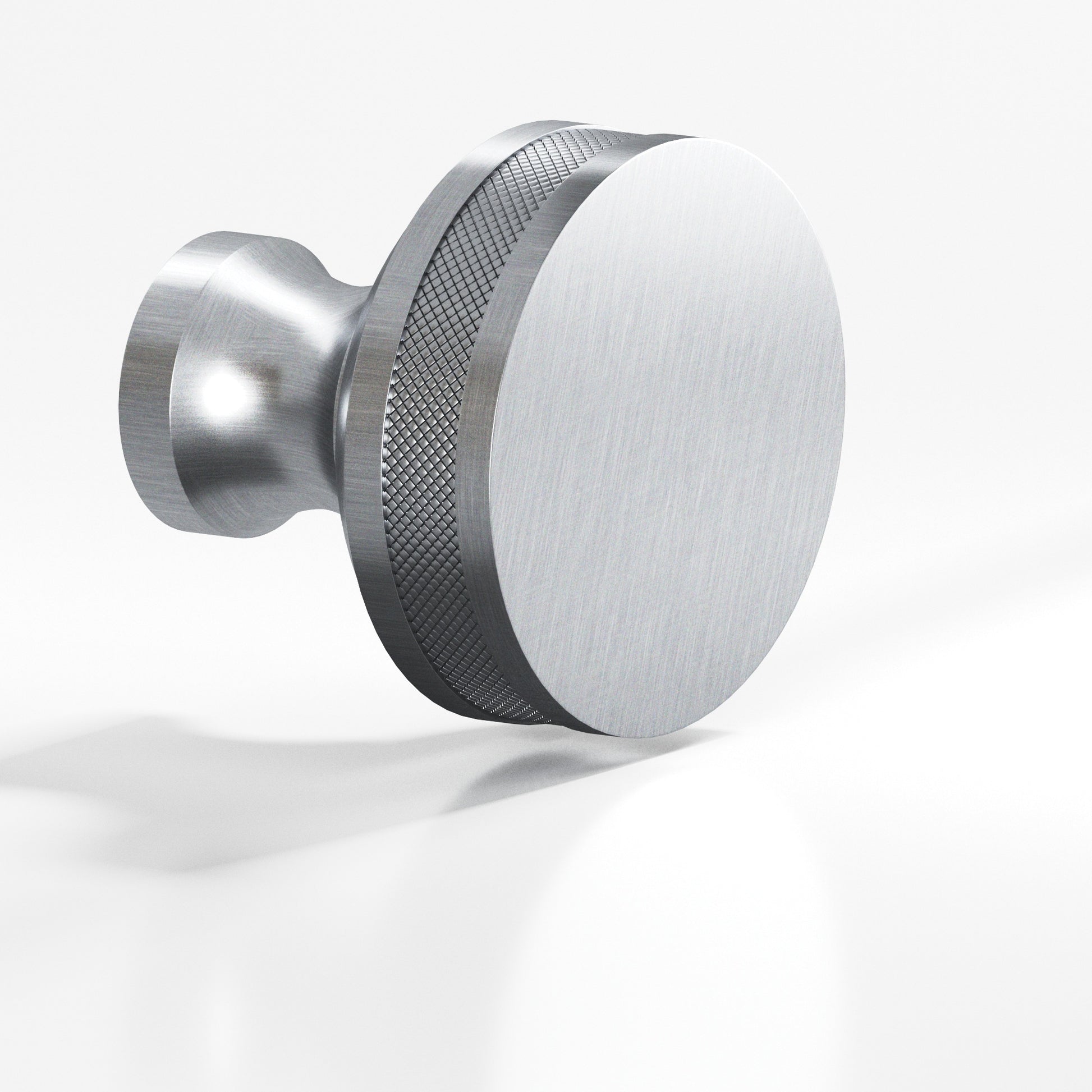 Colonial Bronze Series 587 1.25" Round Diamond-Knurled Sandwich Cabinet Knob Back-To-Back Shower Kit Satin Chrome / 1.25"