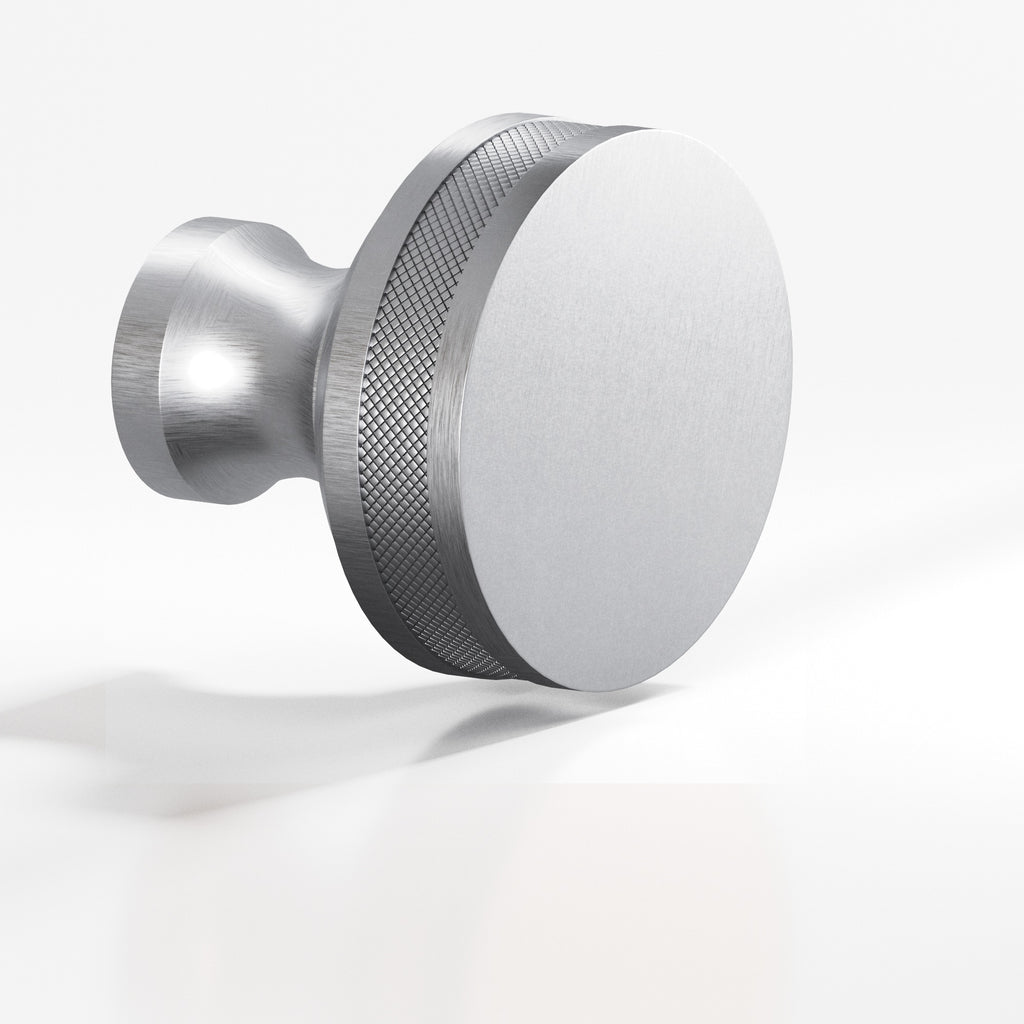 Colonial Bronze Series 586 1" Round Diamond-Knurled Sandwich Cabinet Knob Matte Satin Chrome / 1"