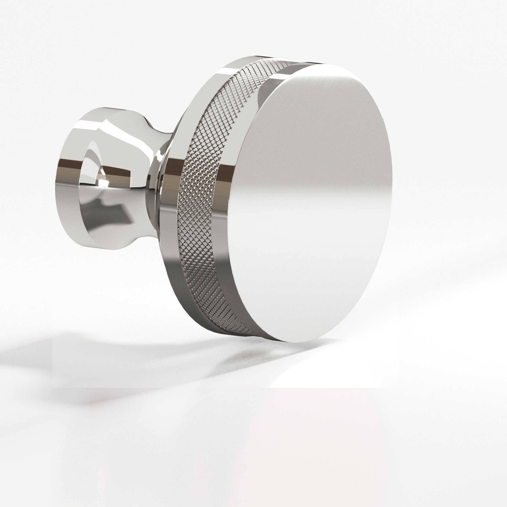 Colonial Bronze Series 587 1.25" Round Diamond-Knurled Sandwich Cabinet Knob Back-To-Back Shower Kit Polished Nickel / 1.25"